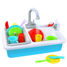 DWI Dowellin Pretend Play School Kitchen Sink Funny Washing Machine Toy With Running Water